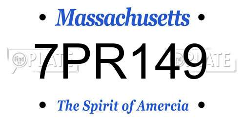 7PR149 Massachusetts License Plate