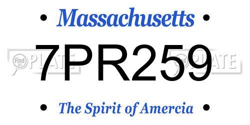 7PR259 Massachusetts License Plate