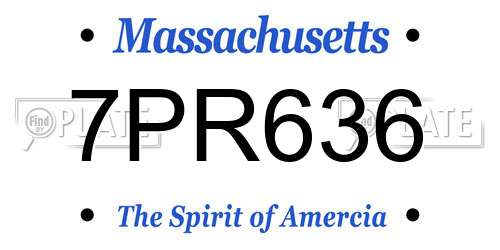 7PR636 Massachusetts License Plate