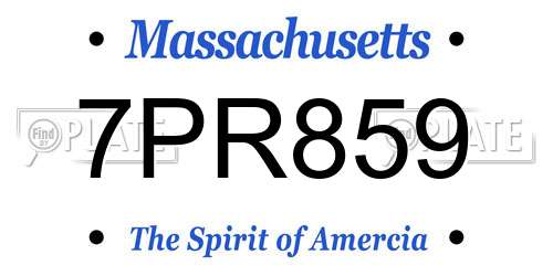 7PR859 Massachusetts License Plate