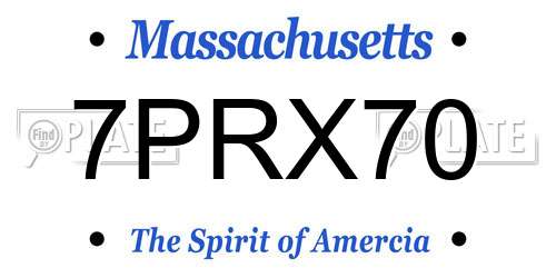 7PRX70 Massachusetts License Plate