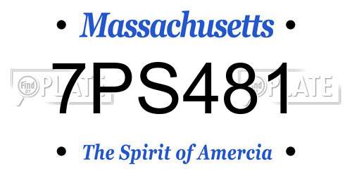 7PS481 Massachusetts License Plate