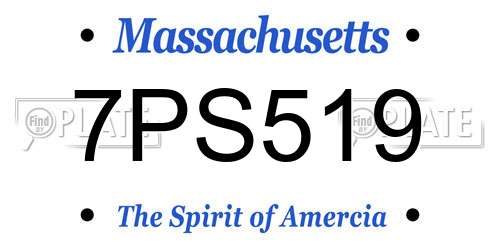 7PS519 Massachusetts License Plate