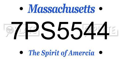 7PS5544 Massachusetts License Plate
