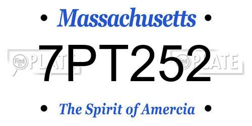 7PT252 Massachusetts License Plate