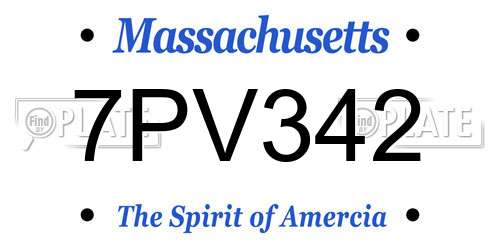 7PV342 Massachusetts License Plate