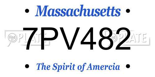 7PV482 Massachusetts License Plate