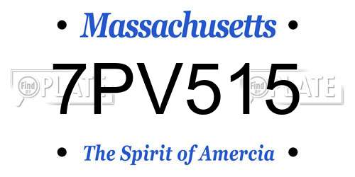 7PV515 Massachusetts License Plate