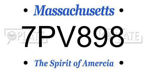 7PV898 Massachusetts License Plate