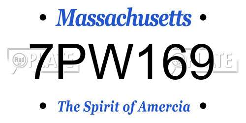 7PW169 Massachusetts License Plate