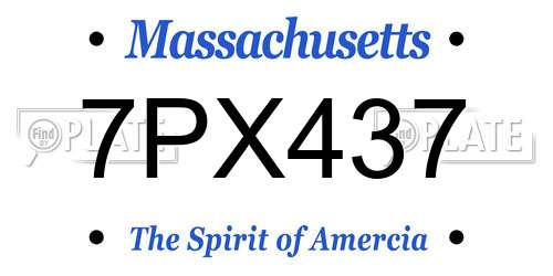 7PX437 Massachusetts License Plate