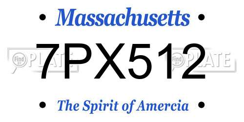 7PX512 Massachusetts License Plate