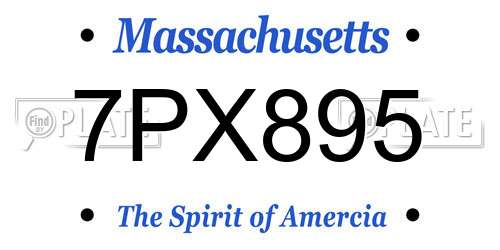 7PX895 Massachusetts License Plate