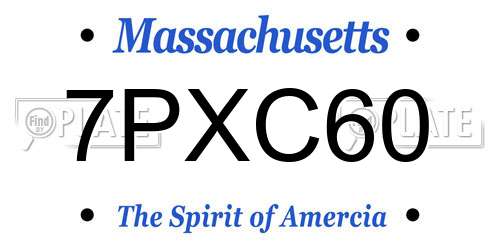 7PXC60 Massachusetts License Plate