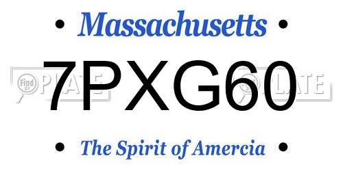 7PXG60 Massachusetts License Plate