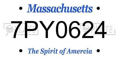 7PY0624 Massachusetts License Plate