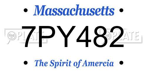 7PY482 Massachusetts License Plate