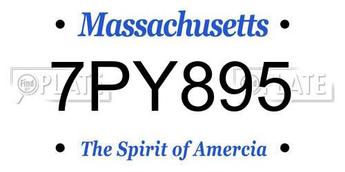 7PY895 Massachusetts License Plate