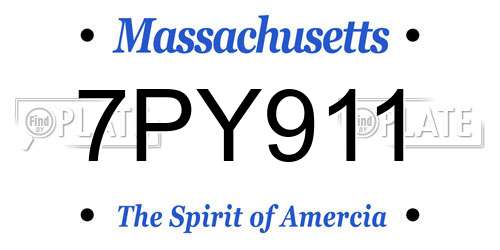 7PY911 Massachusetts License Plate