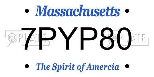 7PYP80 Massachusetts License Plate
