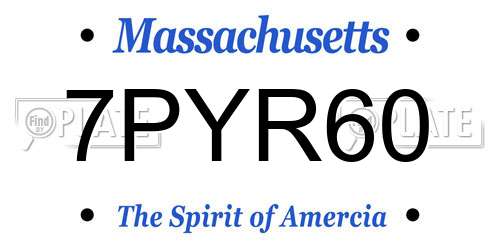 7PYR60 Massachusetts License Plate