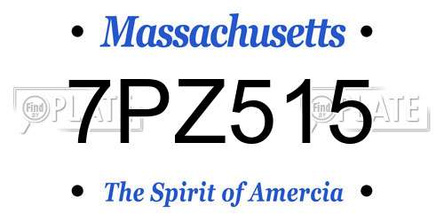 7PZ515 Massachusetts License Plate