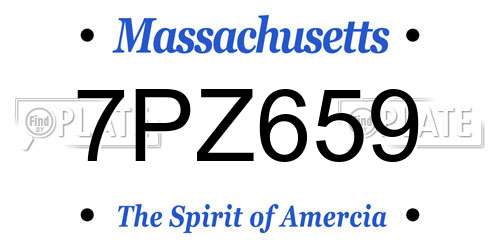 7PZ659 Massachusetts License Plate