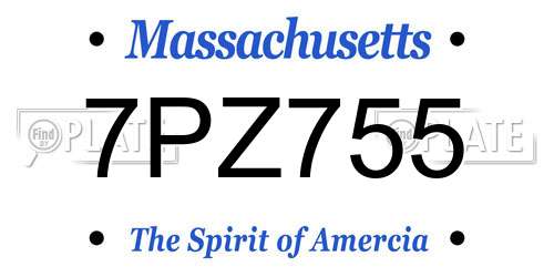 7PZ755 Massachusetts License Plate