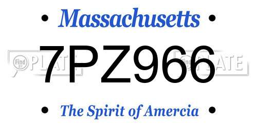 7PZ966 Massachusetts License Plate