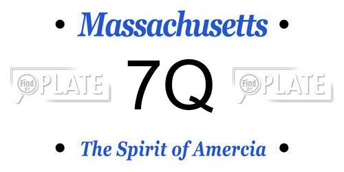 7Q Massachusetts License Plate