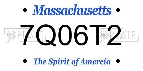 7Q06T2 Massachusetts License Plate