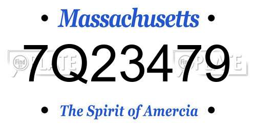 7Q23479 Massachusetts License Plate