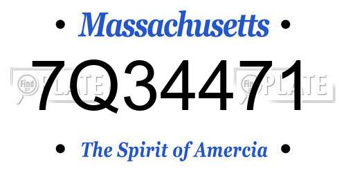 7Q34471 Massachusetts License Plate