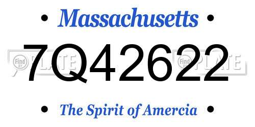 7Q42622 Massachusetts License Plate