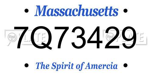 7Q73429 Massachusetts License Plate