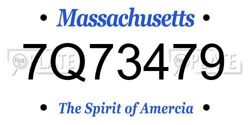 7Q73479 Massachusetts License Plate