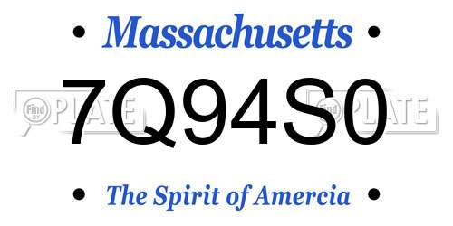 7Q94S0 Massachusetts License Plate