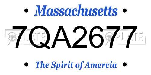 7QA2677 Massachusetts License Plate