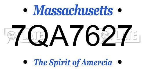 7QA7627 Massachusetts License Plate