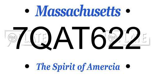 7QAT622 Massachusetts License Plate