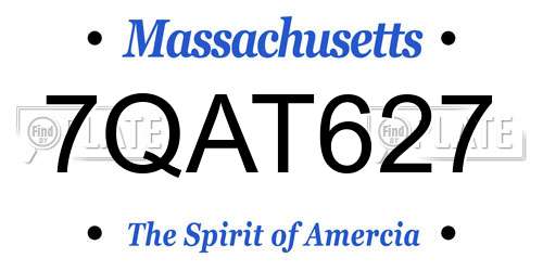 7QAT627 Massachusetts License Plate