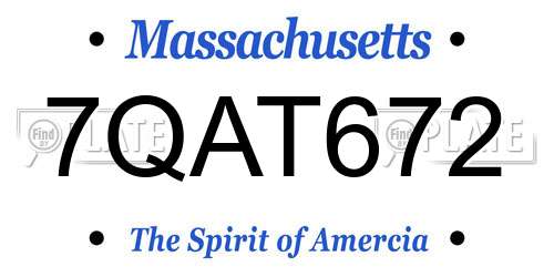 7QAT672 Massachusetts License Plate