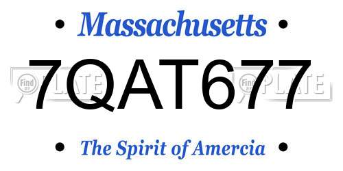 7QAT677 Massachusetts License Plate