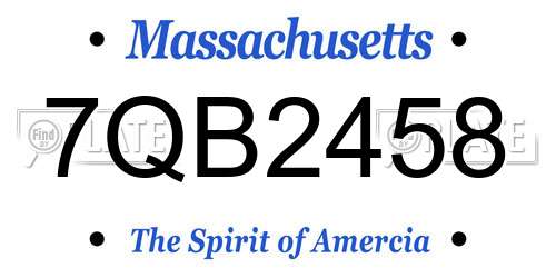 7QB2458 Massachusetts License Plate