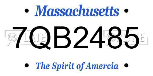 7QB2485 Massachusetts License Plate