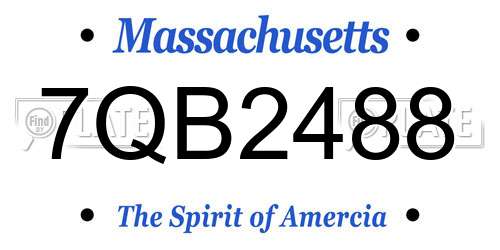 7QB2488 Massachusetts License Plate