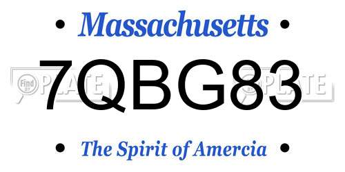 7QBG83 Massachusetts License Plate