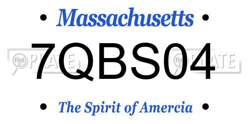7QBS04 Massachusetts License Plate
