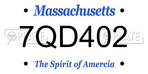 7QD402 Massachusetts License Plate
