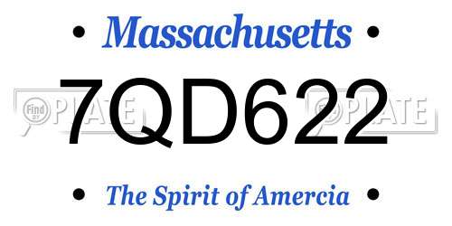 7QD622 Massachusetts License Plate